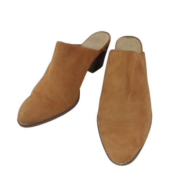 OLD NAVY! TOFFEE TAN/BEIGE VEGAN SUEDE/MICROFIBER WESTERN STYLE MULES! SZ 9M - Picture 3 of 10